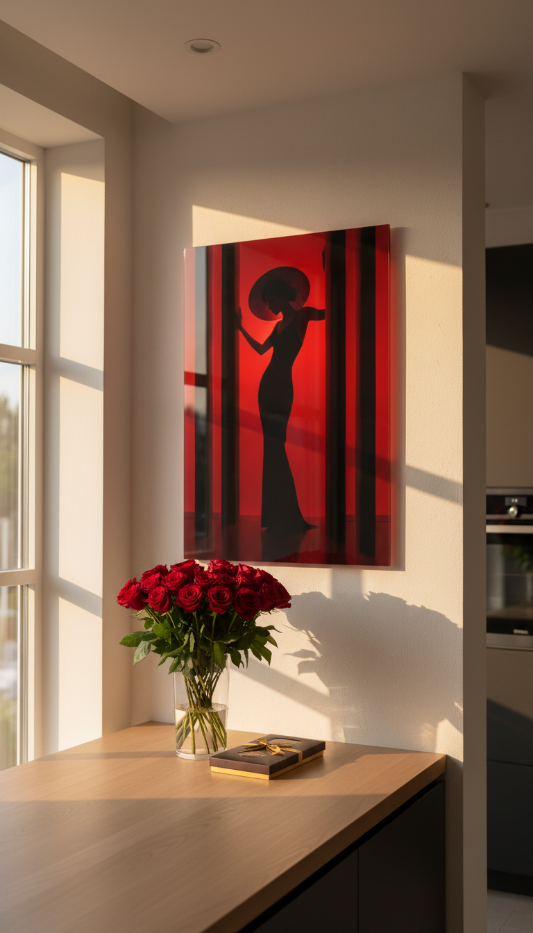 The Red Lady Silhouette – Glass